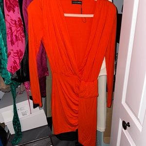 Sexy red deep V JLUXLABEL dress